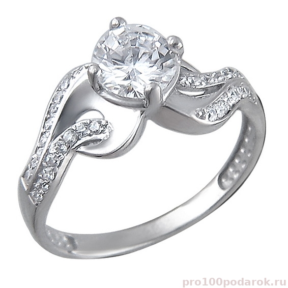 Серебряное кольцо с фианитами