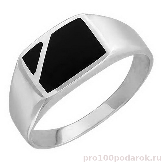 Серебряная печатка с ониксом