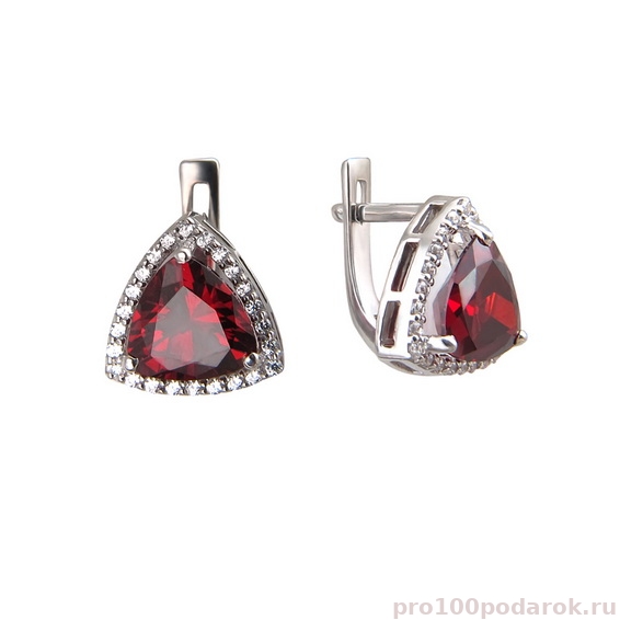 Серебряные серьги с фианитами 01С2511629-1 Серебряные серьги с фианитами 01С2511629-1