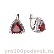 Серебряные серьги с фианитами 01С2511629-1